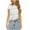 White, variant on Women's Fashion Slim Fitted Short Sleeve Crop Top Solid Color Lace Patchwork T-Shirt Blouses White