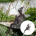 thumbnail image 4 of Statue de Fée Cour Fée avec Ailes Figurine Cour Arrière Ange Temps Brun, 4 of 8