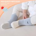 thumbnail image 2 of Baby Toddler Grip Socks Non Slip Stripe Seamless Crew Ankle Cotton Socks for Infant Boys Girls, 2 of 6