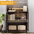 thumbnail image 3 of Tribesigns Industrial Bookcase with Doors, 5-Tier Tall Bookshelf with Storage Cabinet, Wood Library Bookcase Display Shelves with Adjustable Shelf for Home Office, Living Room, 3 of 5