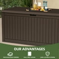 thumbnail image 6 of Uforic 260 Gallon Extra Large Outdoor Deck Box, Double-Wall Resin Storage Box with Flexible Divider, Lockable,‎ Weatherproof, Brown, 6 of 9