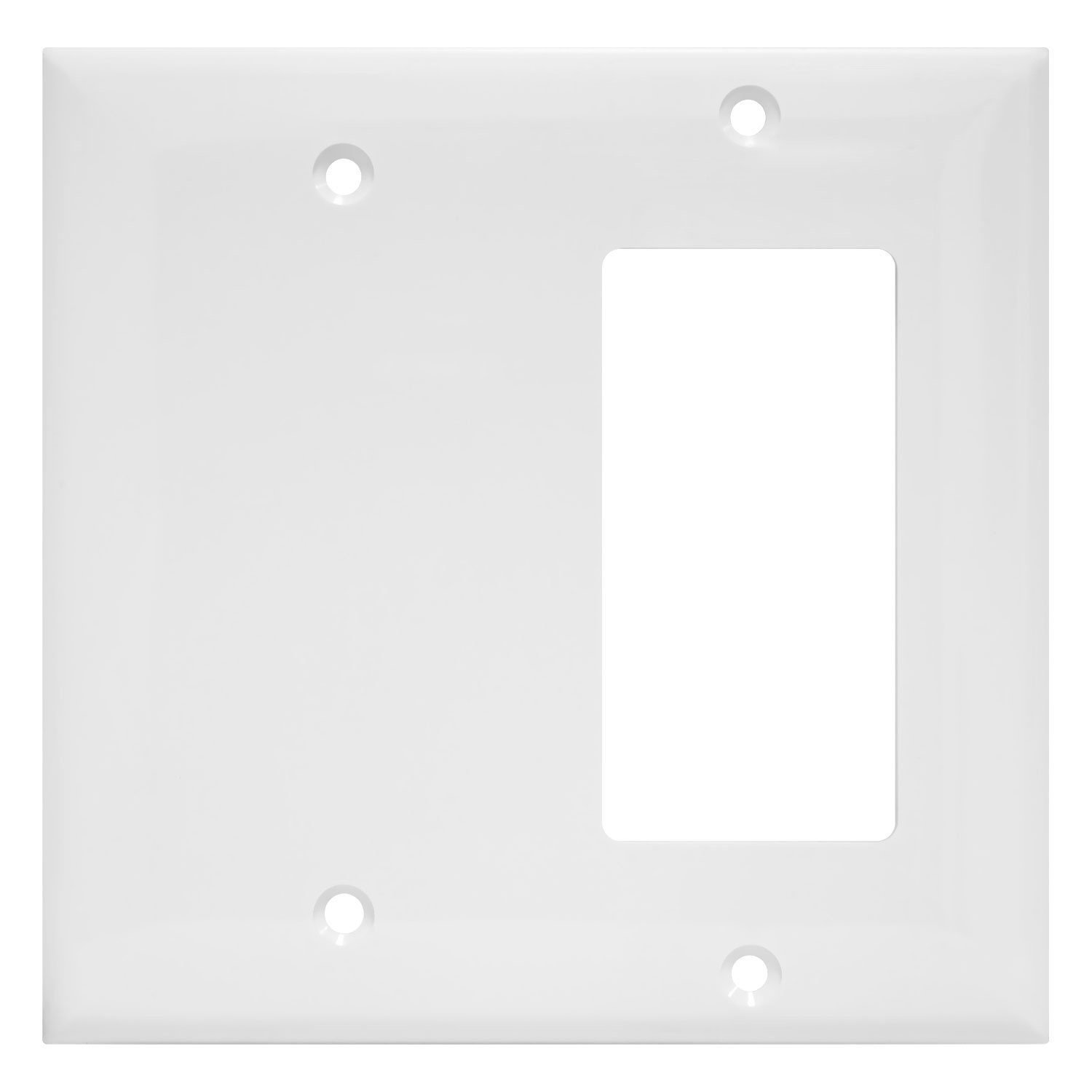 Enerlites Combination Wall Switch Plates, Standard Size, Unbreakable Polycarbonate White