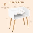 thumbnail image 3 of Costway Mid Century Modern End Table with Open Shelves Metal Support Legs for Bedroom White, 3 of 10