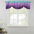 thumbnail image 2 of Teal Purple Ombre Tie Up Valance Curtains for Windows, Kitchen Curtains Window Shades, Modern Geometric Striped Abstract Art Light Filtering Roman Curtain Valances for Bedroom/Bathroom/Cafe 42"x12", 2 of 9