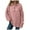 Pink, variant on Kaprioy Womens Tops Waffle Knit V-Neck Long Sleeve T-shirts Button Down with Pockets Tunic Early Fall Fashion Clothing Black, XL