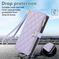 thumbnail image 3 of for Samsung Galaxy S24 FE Wallet Case with Zipper Pocket Card Holder & Crossbody Lanyard Strap & Wrist Strap, Flip Stand PU Leather Magnetic Folio Purse Case for Galaxy S24 Plus, Purple, 3 of 8