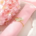 thumbnail image 3 of HWZWT Simple Modern Napkin Ring Set Metal Leaf Napkin Holder Rhinestone Napkin Buckle Suitable for Wedding Party Celebration Holiday Table Decoration, 3 of 5