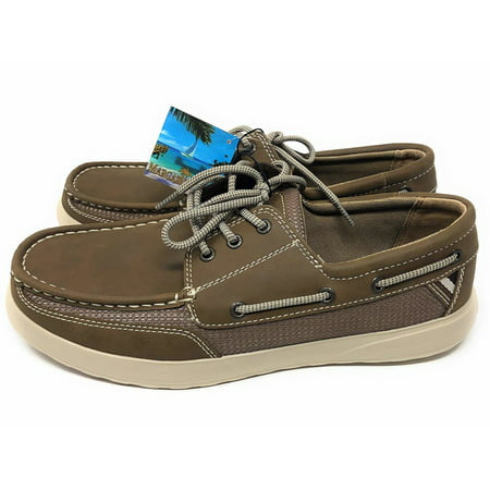 Margaritaville Mens Size 9.5 Lightweight Comfort Lace-Up Boat Shoes, Palm (Assorted