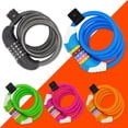 thumbnail image 4 of EeaseCA 1PC High Security 5 Digit Combination Steel Wire Bike Motorbike Code Lock Anti-Theft Cable Lock Spiral Lock (Pink, Digit Area Random Color), 4 of 7