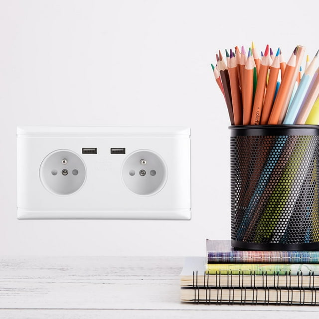 Enchufe de Salida de Alimentacia de Pared Multi Funcional de Alimentación Con Puerto USB Dual para Cargar El Teléfono