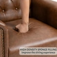 thumbnail image 6 of Lin-Utrend Mid-Century Wingback Accent Chair, Brown Microfiber with Buttons (1 Piece), 6 of 9