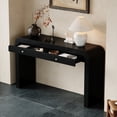 thumbnail image 2 of Retro Curved Console Table with 2 Drawers, Versatile 54'' Long Accent Entryway Table Sofa Table with Thick Legs for Hallway & Living Room, Black, 2 of 7