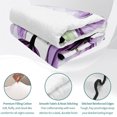 thumbnail image 4 of Twin Quilt Set 68''x86'', Purple Tulips Lightweight Summer Bedspread Coverlet Set with 2 Pillow Shams, Green Leaf Country Flower White Botanical Breathable All Season Quilt Bedding for Dorm/Bedroom, 4 of 9