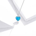 thumbnail image 2 of Deep Blue Heart Necklace - 925 Silver Adjustable Chain Delicate Pendant Jewelry for Wome, 2 of 6