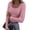 05# Pink, variant on Qwertyu Women's Long Sleeve Shirts Stretch Square Neck Ribbed Slim Fitted Casual Basic Tops Tee Red L