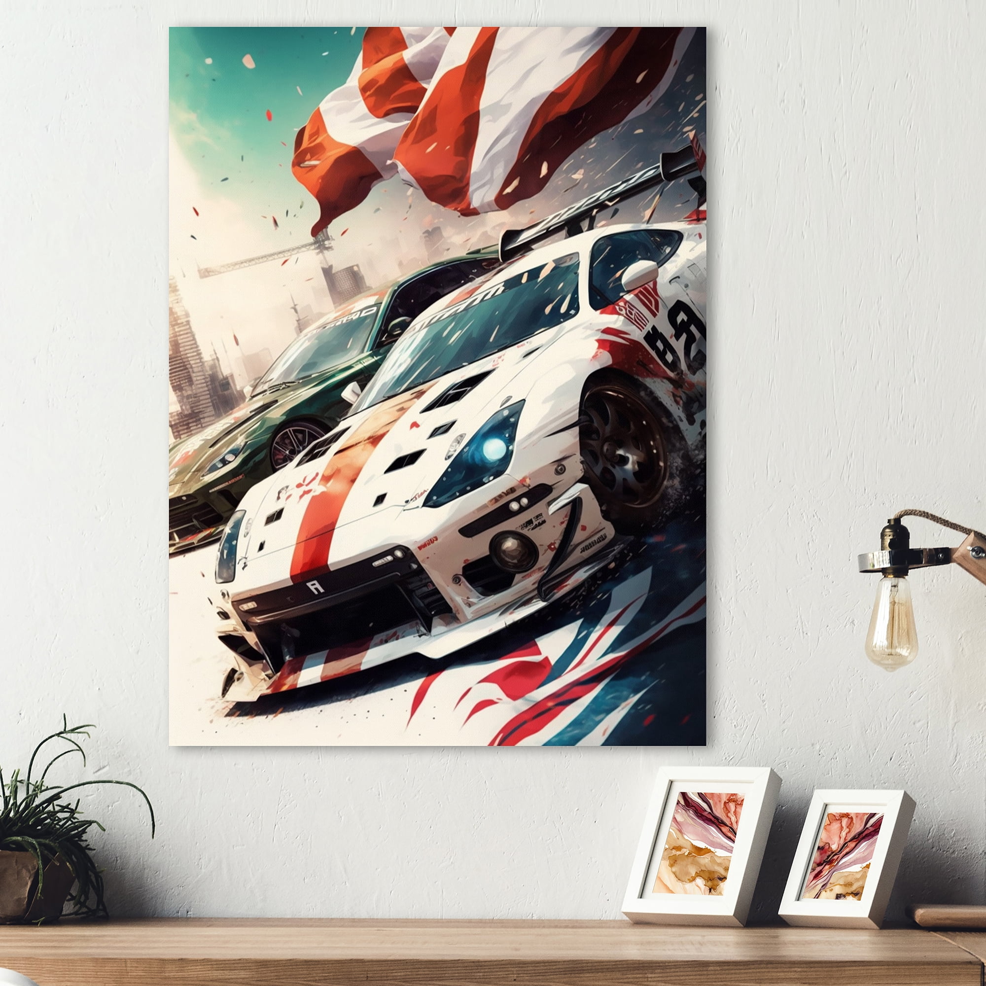 Designart Tokyo Japan Driving Car IV Canvas Wall Art