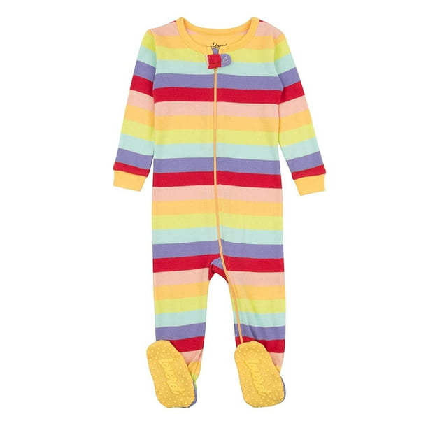 Leveret Leveret Striped Baby Girls Footed Pajamas Sleeper 100 Cotton