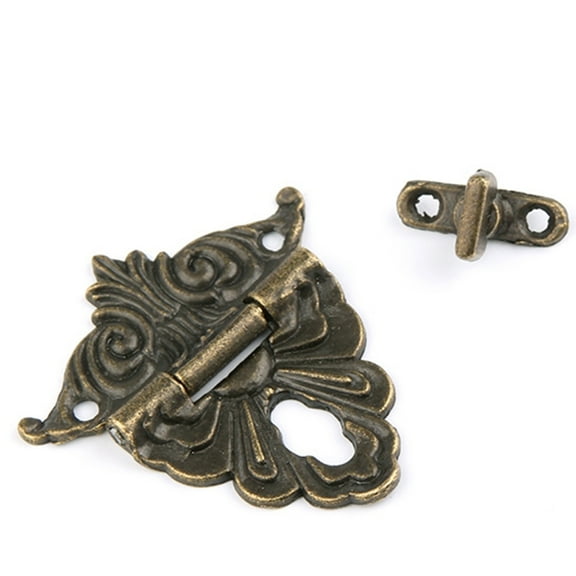 Soumake Vintage Antique Metal Clasp Jewelry Box Suitcase Hasp Latch Wooden Case Buckle Household