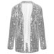 thumbnail image 1 of Womens Blazers Sparkly Sequins Long Sleeve Open Front Shiny Blazer Wedding Jacket For Nightclub Cocktail Party Wrap Evening Cape, 1 of 5