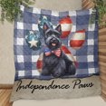 thumbnail image 3 of Patriotic Scottish Terrier 4th of July Independence Paws Quilt Blanket Scottie Dog Lover Gifts Cozy Comforter Throw Blanket - 02010, 3 of 5