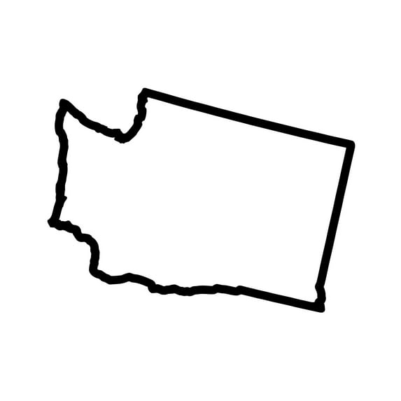 Washington Outline Sticker Decal Die Cut - Self Adhesive Vinyl - Weatherproof - Made in USA - Many Color and Sizes - wa