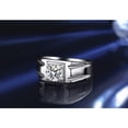thumbnail image 2 of Men’s 1.0 Ct Moissanite Engagement Ring Silver 18K Gold Plated D Color VVS1 Clarity Round Wedding Rings Anniversary Birthday Promise Ring with Adjustable Open, 2 of 6