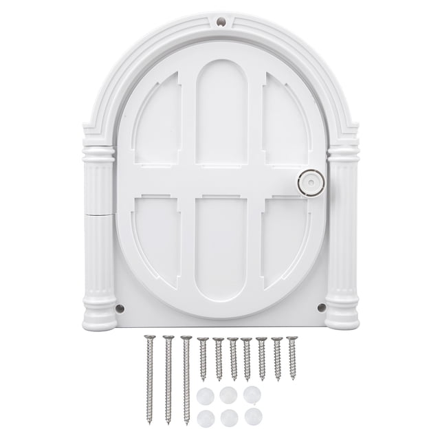 Puerta para gatos de 2 vías con cerradura, resistente a la intemperie, silenciosa, para mascotas, perros, ventanas, paredes, interiores y exteriores, color blanco, tipo 2