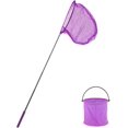 thumbnail image 1 of 1 paquete de redes telescópicas para mariposas, redes de pesca extensibles con 1 cubo de agua plegable para atrapar insectos jugando al aire libre (púrpura) WD.WDQZL Hogar, 1 of 6
