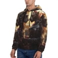 thumbnail image 3 of Pofeuu Romantic Flower Lion Couple Print Mens Casual Hooded Collar Drawstring Hoodies Pullover Sweatshirts Casual Long Sleeve Shirts-Medium, 3 of 7