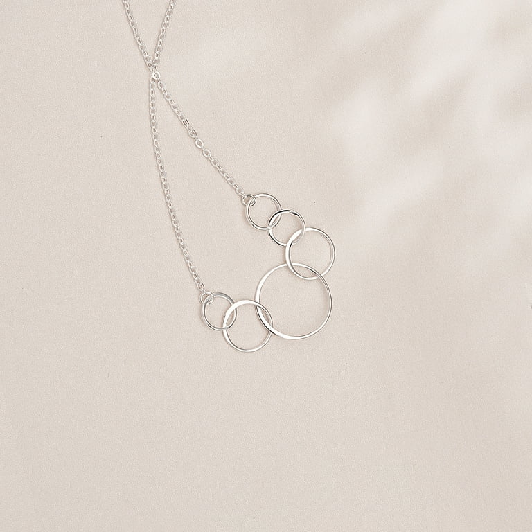 Anavia Birthday Gift for Girlfriend, Double Circle Necklace