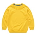 thumbnail image 2 of NIUREDLTD Toddler Boys Girls Crew Neck Sweatshirts Newborn Toddler Boys Girls Solid Color Long Sleeve Round Neck Pullover Sweatshirt Threaded Neckline Fall Winter Tops Yellow 140, 2 of 5