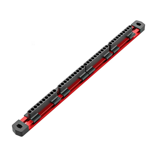 Aluminum Hex Bit Organizer with Sliding Rail Heavy Duty Holder for CNC Workshop Storage 40 Slot Secure Grip Compact Tool Bag