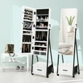 thumbnail image 2 of Costway Jewelry Cabinet Armoire Full Length Mirror Lockable w/ Bottom Drawer & Wheels, 2 of 10