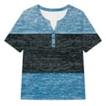 thumbnail image 3 of CONZONE Womens Summer T-Shirts Short Sleeve Buttons Shirts for Women Casual V Neck Graphic Lightweight Tee Tops, 3 of 3