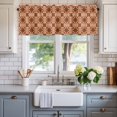 thumbnail image 2 of Orange Brown Flowers Farmhouse Short Window Curtain Valances, Farmhouse Retro Abstract Floral Rod Pocket Kitchen Valances for Living Room Bedroom Bathroom Cafe 54" x 18", 2 of 8