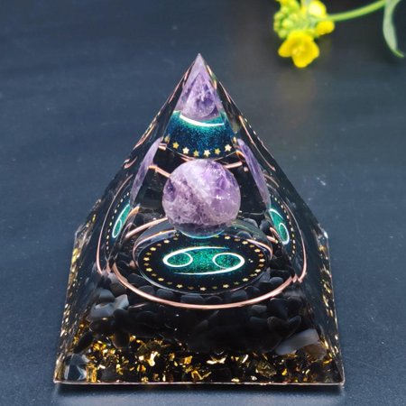 Coiry Orgonite Obsidian Pyramid Healing Crystals Reiki Chakra
