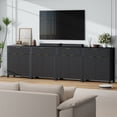 thumbnail image 5 of Aufeile Fluted Sideboard and Buffet, Accent Storage Cabinet with Adjustable Shelf for Dining room, Kitchen, Living room, Black, 5 of 10