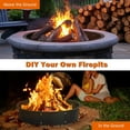 thumbnail image 5 of 36" Black Round Heavy Duty Steel Fire Pit Ring Liner Wood Burning Insert Firepit, 5 of 7