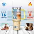 thumbnail image 4 of 40oz Star Print Tumbler - Stainless Steel Double Wall Insulated Cup - Cosmic Celestial Design - Spill-Resistant Lid & Handle - Mystical Style, 4 of 9