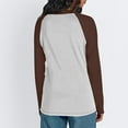 thumbnail image 4 of Khunlpohl Women Casual Shirts Long Sleeve Color Block Tee Crew Neck Loose Lightweight Tshirts Fall Clothes, 4 of 5