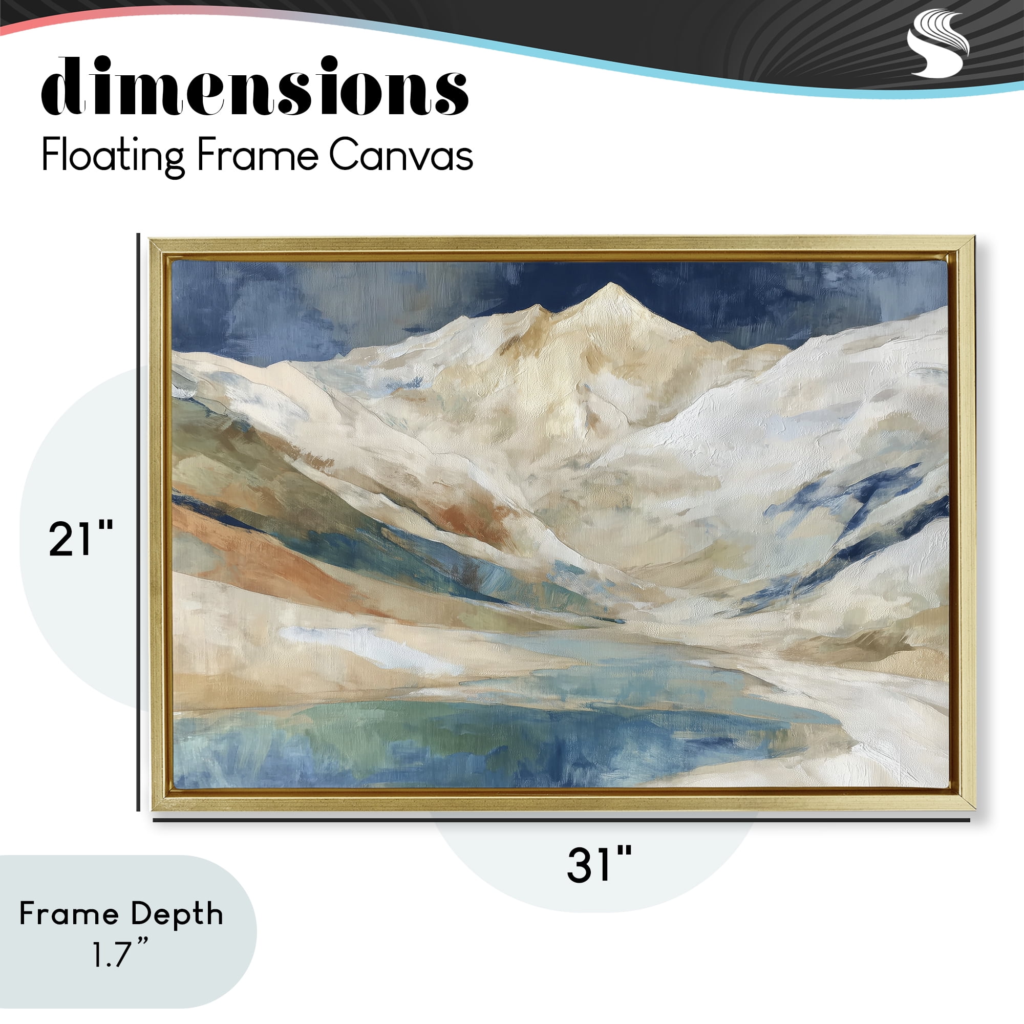 Stupell Industries Glacial Valley in Alaska Range Gold Framed Floater Canvas Wall Art, design by Chromatic Storm Studio