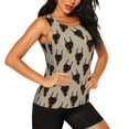 thumbnail image 2 of Fotbe Cute Black Dog Blusas Sin Mangas para Mujer – Estilo Casual, Corte Suelto, Slim-Fit, Cuello Redondo Deportivo, Tops de Verano para Gimnasio y Yoga-Large, 2 of 7