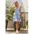 thumbnail image 2 of Full Size Gingham Tiered Mini Dress Plus Size, 2 of 7
