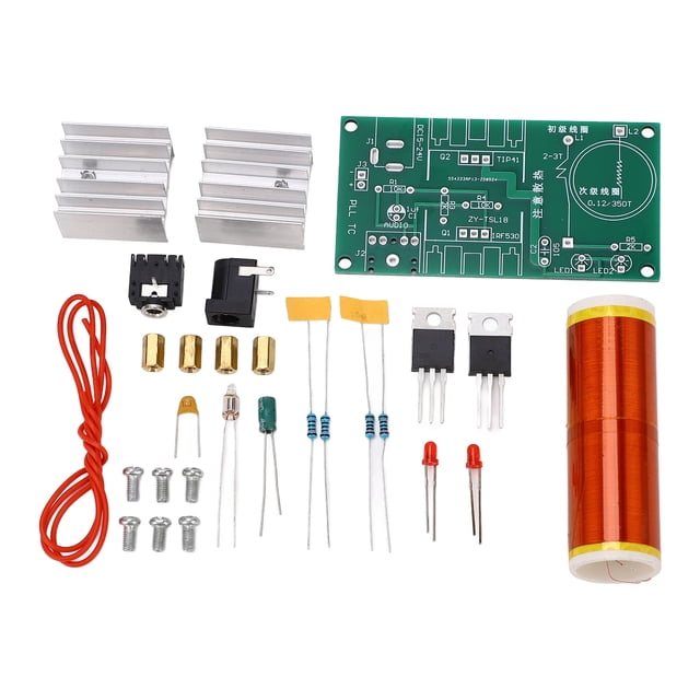 Kit de generador de arco para hacer uno mismo, kit de mini bobina de música, kit de altavoz de plasma de arco para hacer uno mismo, kit de bobina de transmisión de arco multifuncional