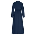 thumbnail image 6 of QUNYINEY Long Spring Dresses for Women Flowy Long Sleeve Blue Formal Shirt Dress Relaxed Fit Tie Waist Collared Button Dresses, 6 of 6