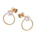 thumbnail image 4 of Pendientes de botón Zulema Imitación Cristal Plata Oro, 4 of 8