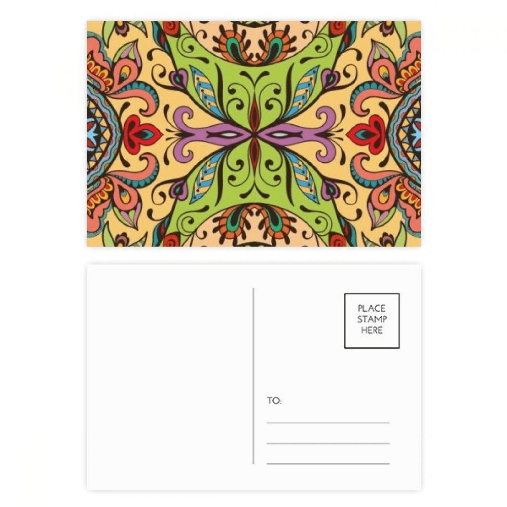 european style pattern flowers lines postcard set birthday mailing thanks greeting card