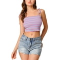 thumbnail image 1 of INSPIRE CHIC Camisole Tube d'Été à Bretelles Spaghetti à Nouer à Rayures pour Femme P Multicolore Lavande, 1 of 6