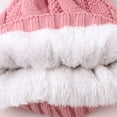 thumbnail image 3 of HNMKIU Warm Knitted Winter Baseball Cap for Women with Fashionable Hemming Detail Pink,One Size, 3 of 3