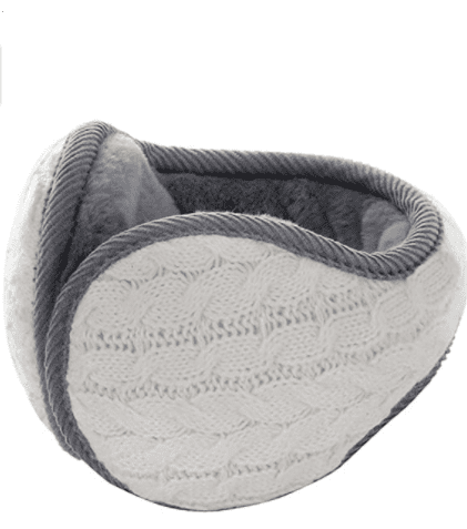 SamiTime Unisex Knit Cashmere Winter Outdoor Earmuffs with Fur Ear warmer Adjustable Wrap,Pure Color